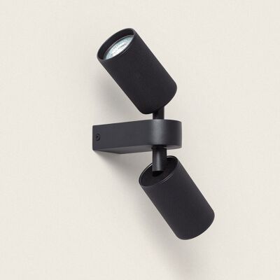 Ledkia Aluminum Wall Light Breixo 2 Spotlights Black