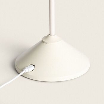 Ledkia Lampe de Table LED Portable 3W en Métal avec Batterie Rechargeable USB Denwa Beige 3