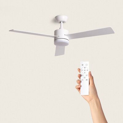 TechBrey Fleves Silent Ceiling Fan 132cm White DC Motor, Blades: White, With Light, Remote Control, Wifi: No