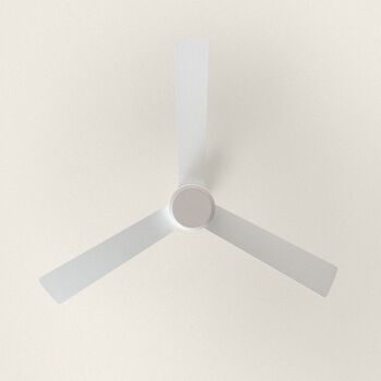 TechBrey Fleves Ventilateur de Plafond Silencieux 132 cm Moteur DC Blanc, Pales : Blanches, Sans Lumière, Contrôleur Mural + Télécommande, Wifi : Non 2