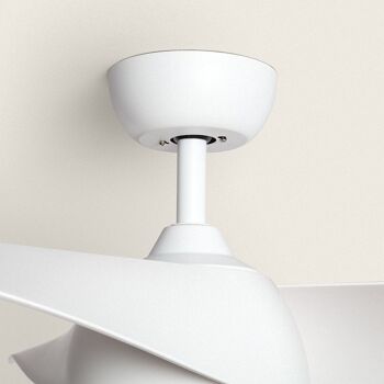 TechBrey Eubea Ventilateur de Plafond Silencieux 132 cm Moteur DC Blanc, Pales : Blanches, Avec Lumière, Télécommande, Wifi : Oui 3