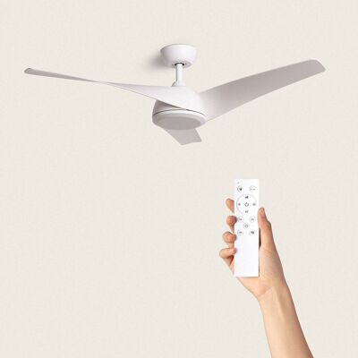 TechBrey Eubea Silent Ceiling Fan 132cm White DC Motor, Blades: White, Without Light, Remote Control, Wifi: No