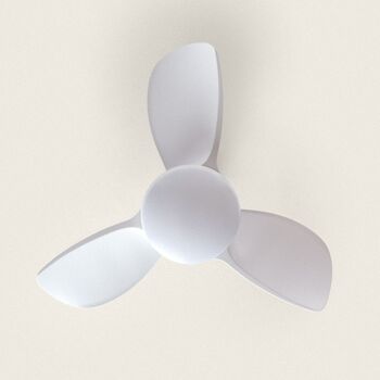 TechBrey Ventilateur de Plafond Silencieux Pores 76cm Moteur CC Blanc, Pales: Blanches, Avec Lumière, Télécommande, Wifi: Non 2