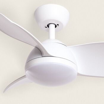 TechBrey Ventilateur de Plafond Silencieux Pores 76cm Moteur CC Blanc, Pales: Blanches, Avec Lumière, Télécommande, Wifi: Non 3