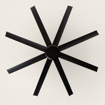 TechBrey Ventilateur de Plafond Silencieux Hydra Noir 157 cm Moteur DC sans Lumière, Contrôleur Mural + Télécommande, Wifi : Oui 2
