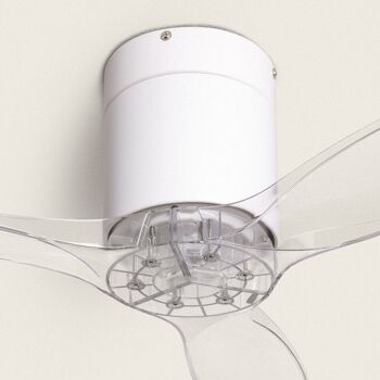 TechBrey Ventilateur de Plafond Silencieux Angistri Blanc 132 cm Moteur DC, Pales : Transparentes, Sans Lumière, Contrôleur Mural + Télécommande, Wifi : Non 3