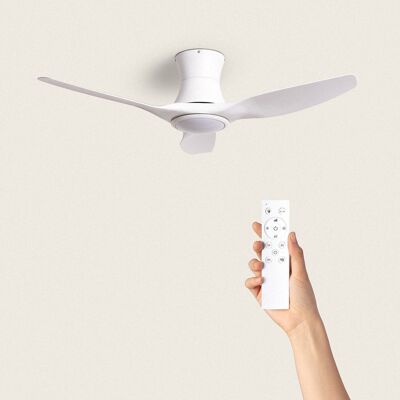 TechBrey Salamina Ventilatore da soffitto silenzioso bianco Motore DC da 132 cm con luce, telecomando, Wifi: No