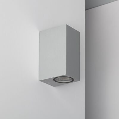 Ledkia Lampada da Parete per Esterni in Alluminio Bifacciale Illuminazione Argento Miseno