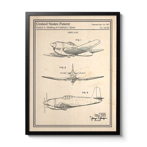 Affiche brevet Avion 2nde Guerre Mondiale