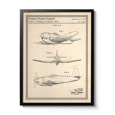Poster del brevetto dell'aereo della Seconda Guerra Mondiale
