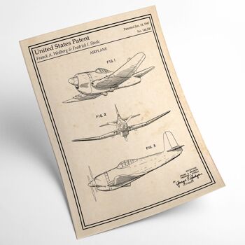 Affiche brevet Avion 2nde Guerre Mondiale 2