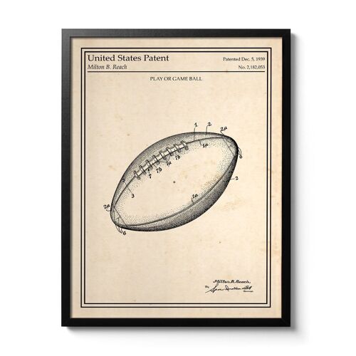 Affiche brevet Ballon de Rugby