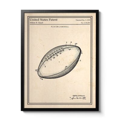 Patente de pelota de rugby Póster