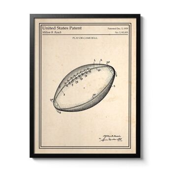 Affiche brevet Ballon de Rugby 1