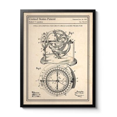 Stellar Compass Patent Poster