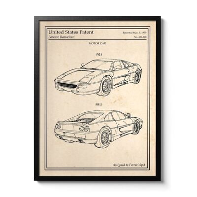Manifesto del brevetto della Ferrari F355