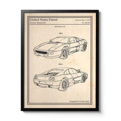 Póster de patente Ferrari F355