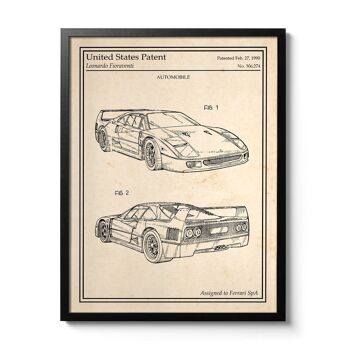 Affiche brevet Ferrari F40 1