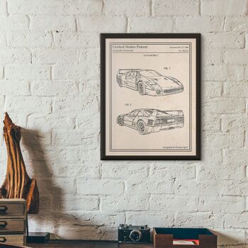 Affiche brevet Ferrari F40 3
