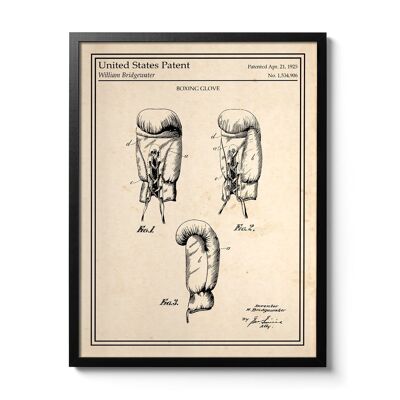 Poster del brevetto dei guantoni da boxe