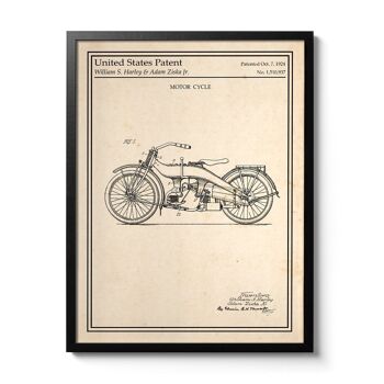 Affiche brevet Harley-Davidson 1924 1