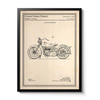 Póster de patente de Harley-Davidson 1928