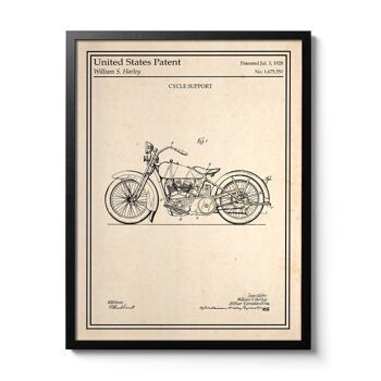 Affiche brevet Harley-Davidson 1928 1