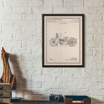 Affiche brevet Harley-Davidson 1928 3