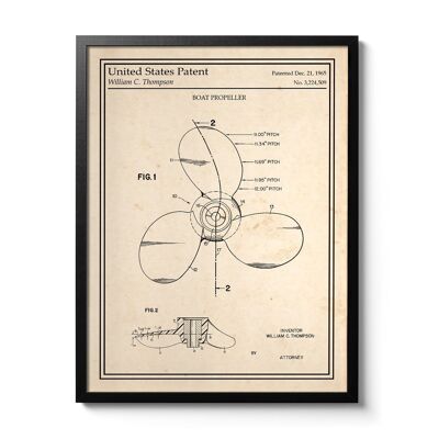 Boat propeller patent poster