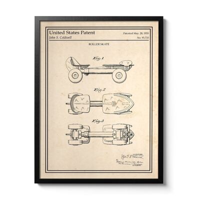 Poster di brevetto del pattino a rotelle
