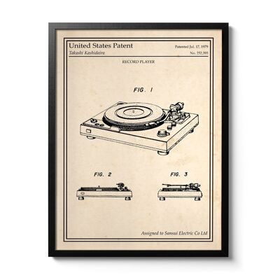 Affiche brevet Platine Vinyle