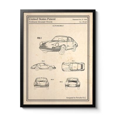 Affiche brevet Porsche 911