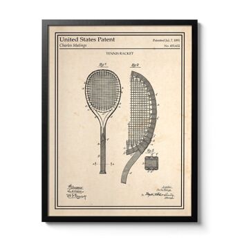 Affiche brevet Raquette de Tennis 1