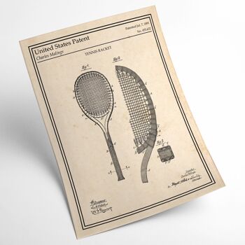Affiche brevet Raquette de Tennis 2