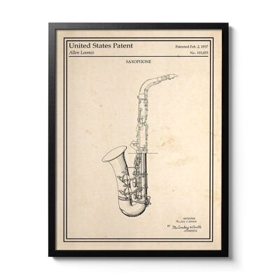 Saxophon-Patent-Poster