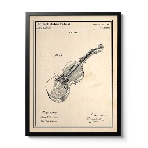 Affiche brevet Violon