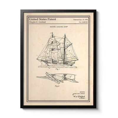 Poster del brevetto della barca a vela Gowland