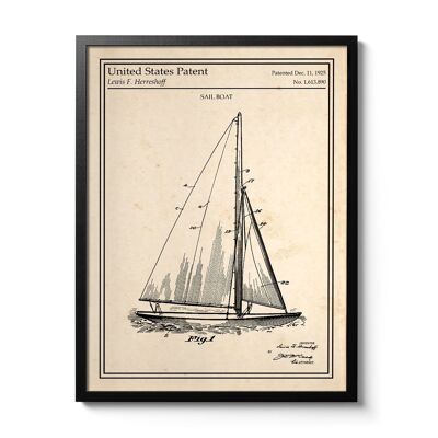 Herreshoff-Segelboot-Patentplakat