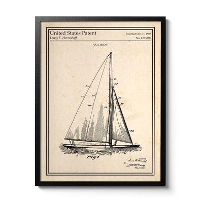 Affiche brevet Voilier Herreshoff