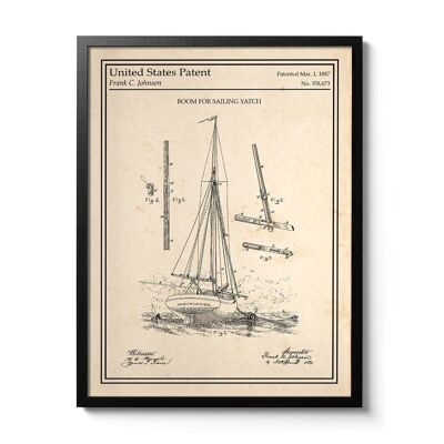 Poster del brevetto della barca a vela Johnson
