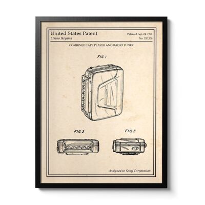 Poster del brevetto del walkman