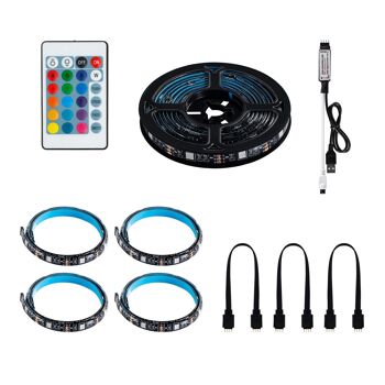 Ledkia Kit Bandes LED RGB 5V DC 30LED/m avec USB pour Télévision 2m IP65 4