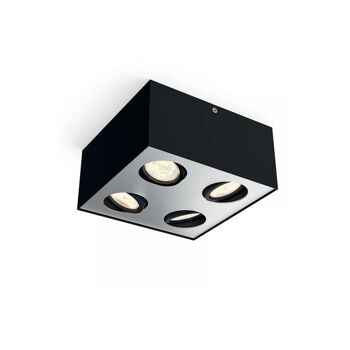 Applique LED Ledkia Quadruple Warmglow 18W Boîte Noir 2