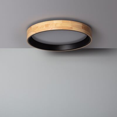 Ledkia Plafón LED 30W Circular Madera Ø570 mm CCT Seleccionable Dari Negro