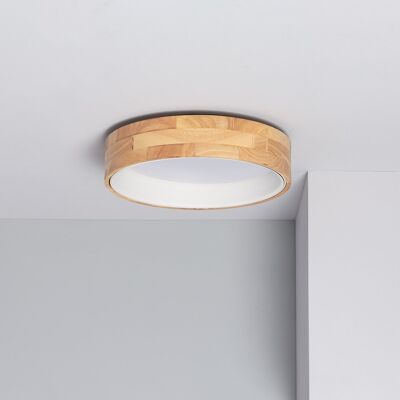 Ledkia LED Ceiling Light 15W Circular Wood Ø370 mm CCT Selectable Dari White