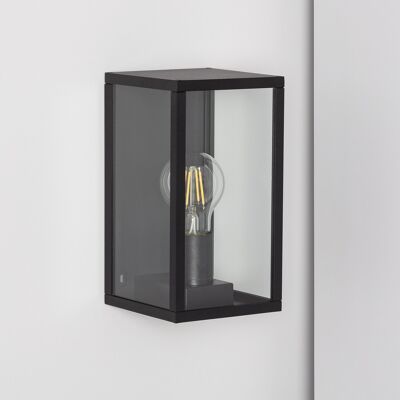 Ledkia Aplique de Pared Exterior Aluminio y Cristal Atrium Negro