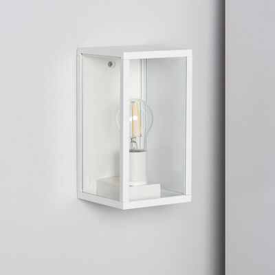 Lampada da parete per esterni Ledkia in alluminio e vetro Atrium bianco