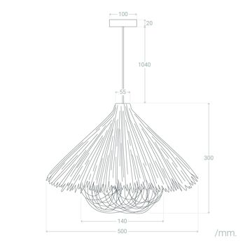 Lampe à suspension en rotin Shiyan naturel Ledkia 2