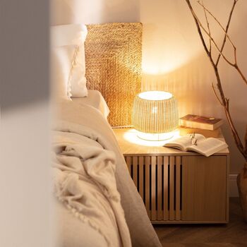 Lampe de table en rotin naturel Gondia Ledkia 7