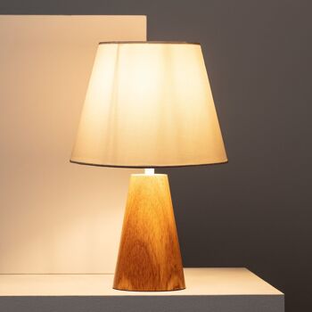 Lampe de table en bois naturel Dukku Ledkia 6